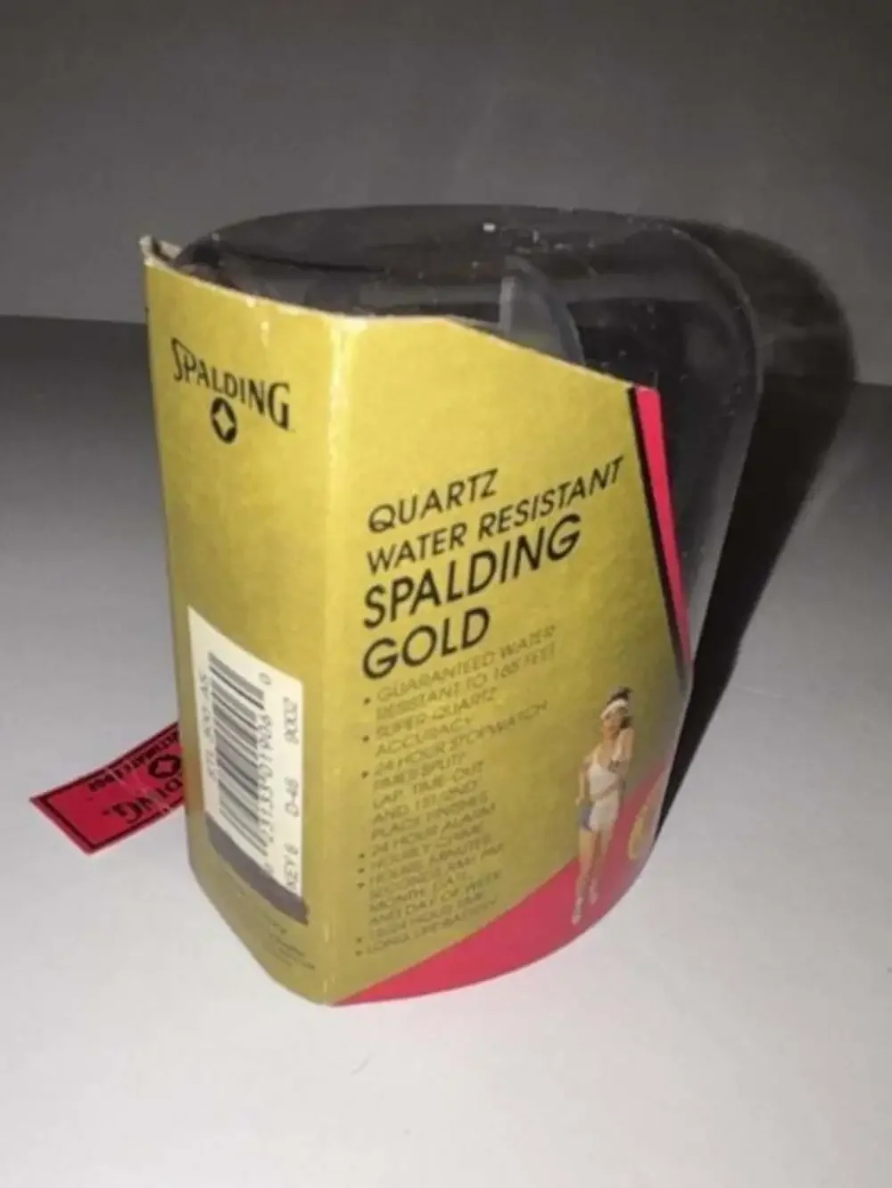 Vintage Spalding Gold Quartz Action Sports Digital Watch in Packaging